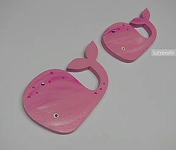 Magnetky - ružové veľrybky - 6297738_
