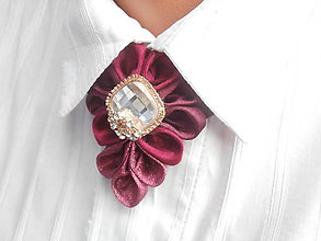 Náhrdelníky - Elegancia a la Chanel - vínová de Luxe - 6299948_