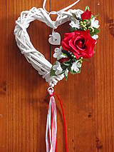 Dekorácie - Srdiečko s ružičkou - valentín - 6301209_