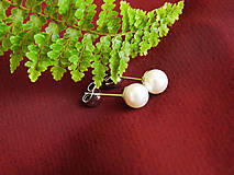 Náušnice - Swarovski perlové puzetky - farba Crystal White, 6mm - 6300614_