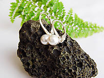 Náušnice - Swarovski perlové náušnice - Crystal White, Ag925, 6mm - 6300888_