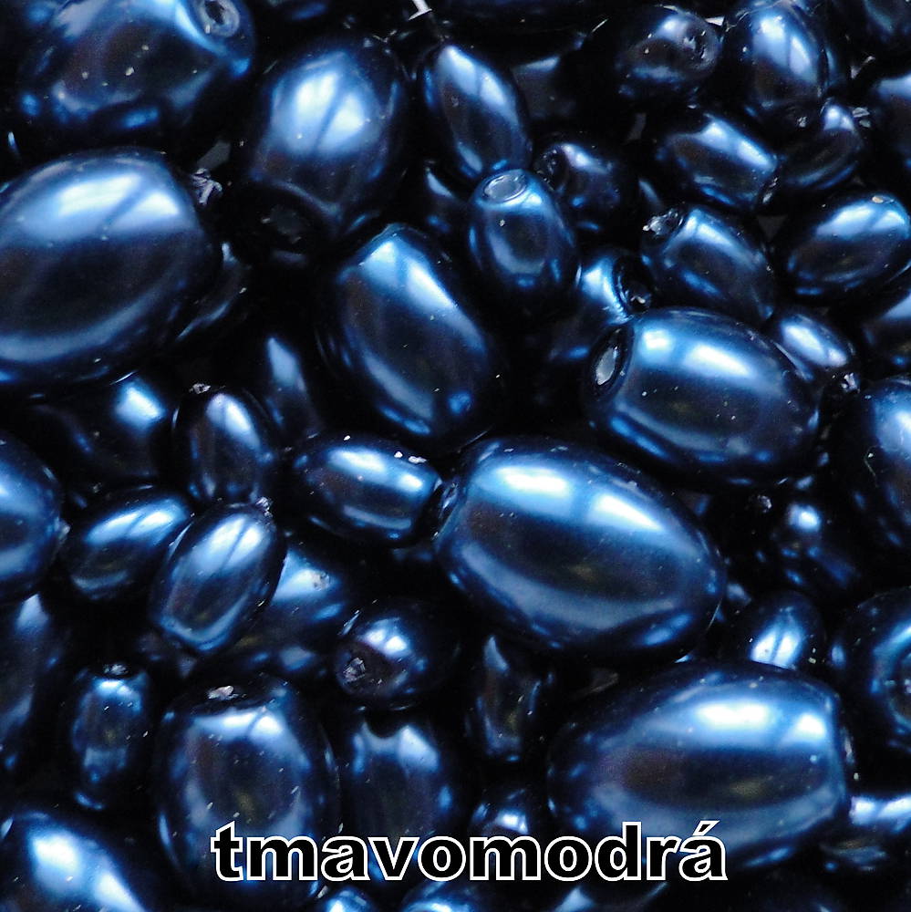 Voskované perly-ovál-MIX-50g (tm.modrá)