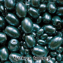 Korálky - Vosk.perly-ovál-MIX-50g (tyrkys tmavý) - 6304395_