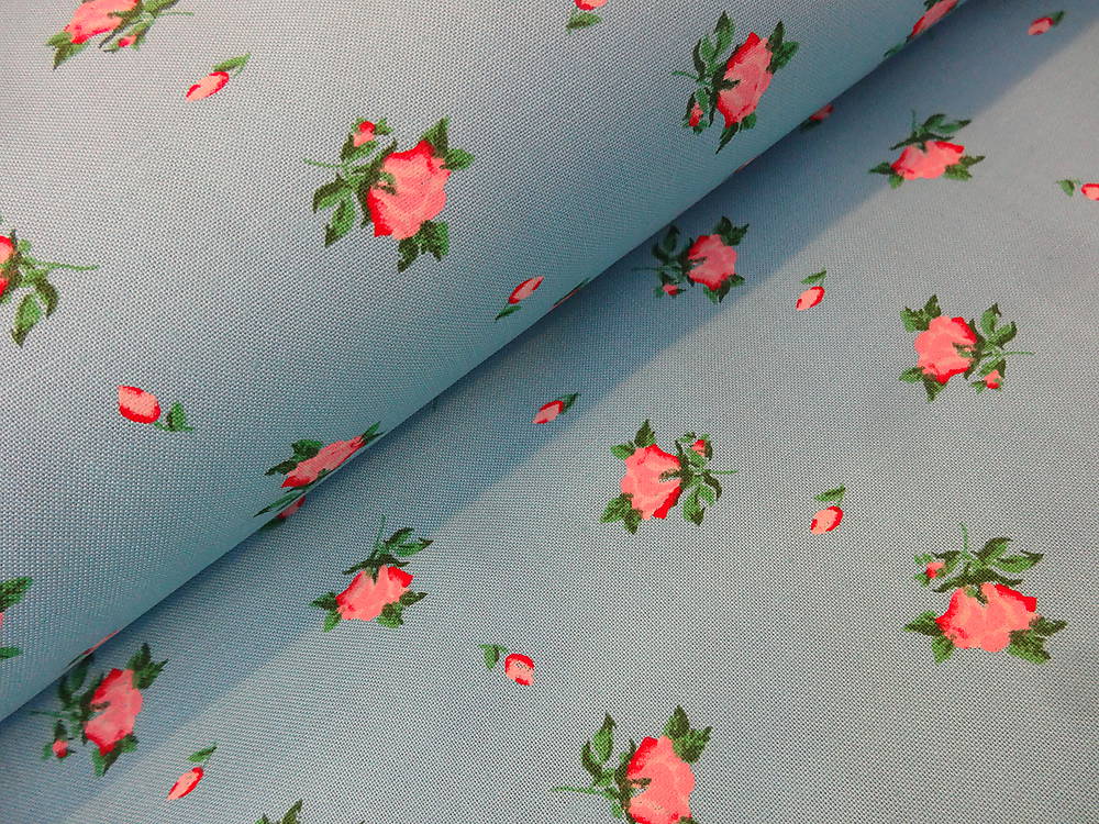 bavlnené látky  -Ružičky