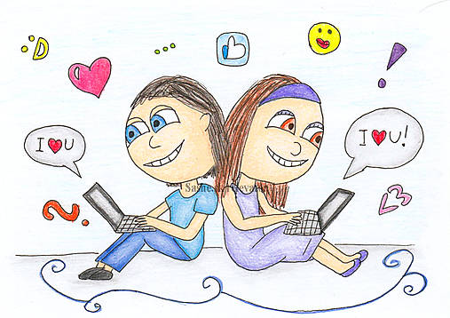 Valentínska kresba (internetová láska)