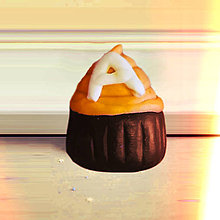 Hračky - Muffin/cupcake hračka (s písmenom 2) - 6318915_