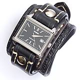Náramky - Čierny kožený remienok s hodinkami casio - 6320475_