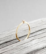 Prstene - 585/14k zlatý zásnubný prsteň s prírodným diamantom 2mm, G, VS - 6339637_