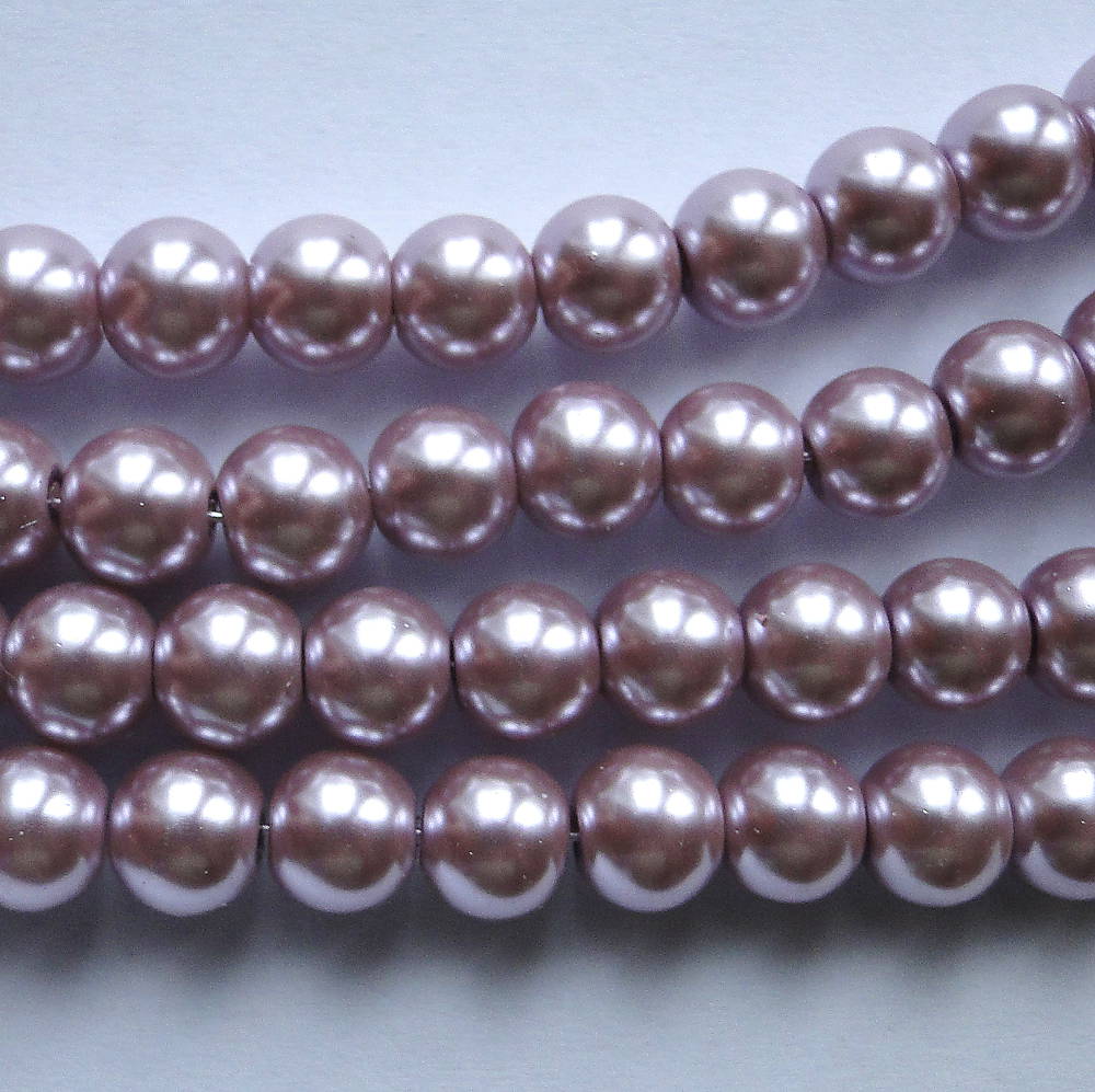 Voskované perly 8mm-10ks (ružová lila)