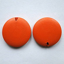 Korálky - Drevené placky 2,5cm-1ks (oranžová) - 6341007_