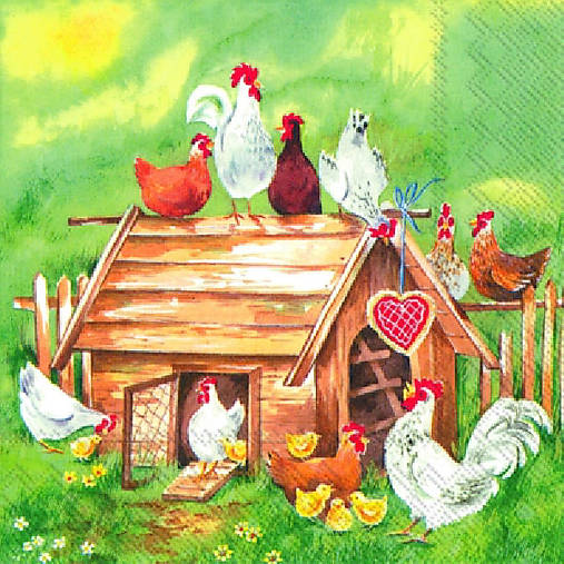  - Servítka "Lovely chicken farm", ihneď - 6346927_