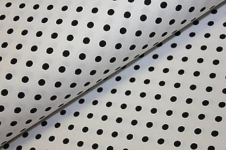 Detský textil - Biela s malými čiernymi bodkami - 6351613_
