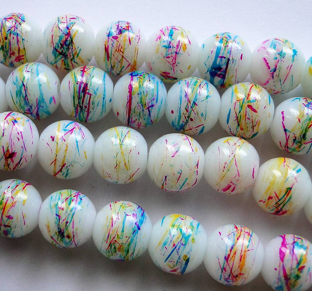 Sklenené 10mm-1ks (biela)