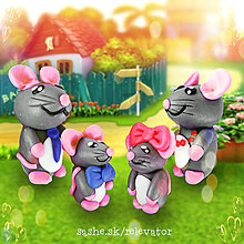 Hračky - Myšia rodinka (NA ZÁKAZKU) - 6351443_