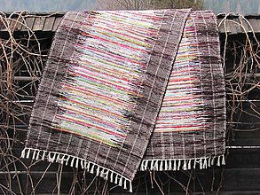 Úžitkový textil - KOBEREC tkaný s hnedou bordúrou 70 x 300cm - 6352320_