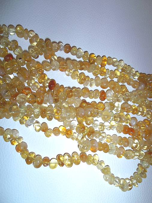 Minerály - citrín tromlovaný korálky 10ks - 6353311_