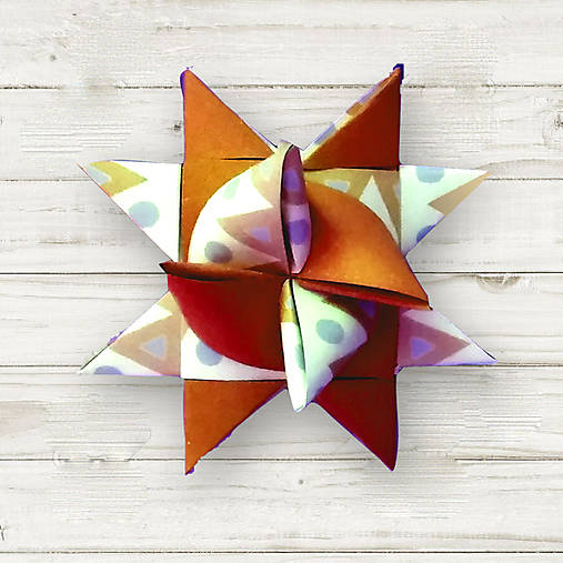 Vianočná 3D hviezda z papiera geometrická (1)