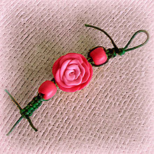 Kľúčenky - Ružička ružová - shamballa kľúčenka - 6354515_