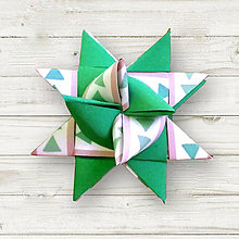 Dekorácie - Vianočná 3D hviezda z papiera geometrická (5) - 6355130_