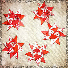 Dekorácie - Vianočné 3D hviezdy z papiera pixelové (skladom) - 6355450_