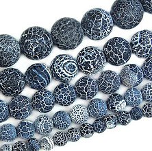 Minerály - Achátové korálky 6 mm - čierno šedé - 6358506_