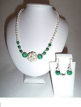 Sady šperkov - malachit a perly súprava - 6357994_