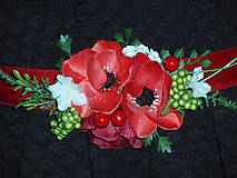Opasky - Opasok s kvetmi červených makov - 6356376_