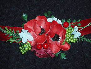 Opasky - Opasok s kvetmi červených makov - 6356376_