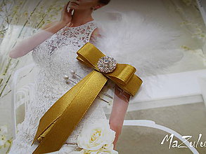 Svadobné pierka - svadobné pierko v zlatom - 6361687_