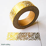 ozdobná papierová washi páska zlaté kvety