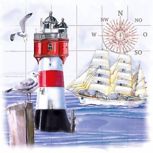  - Servítka "Lighthouse & Compass" - 6362774_