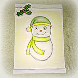 Papiernictvo - Kreslené vianočné pohľadnice - snehuliačik - 6362605_