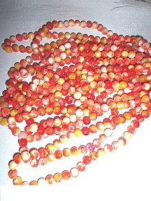 Minerály - jadeit červeno oranžový 8mm korálky - 6369267_