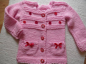 Detské oblečenie - svetrík pre ružové slečny - 6365883_