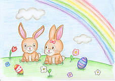 Kresby - Veľkonočné zajačiky - 6369046_
