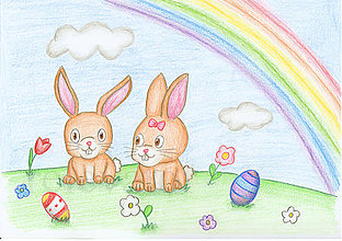 Kresby - Veľkonočné zajačiky - 6369046_