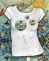 Topy, tričká, tielka - Letné tričko s motívom majáka Bon Voyage - 6380939_