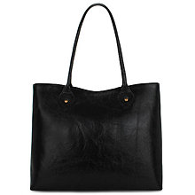 Kabelky - Kožená kabelka Klementínka "Čierna" - 6383605_