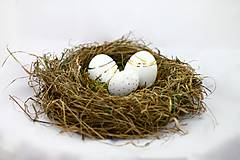 Dekorácie - Keramické vajíčko zlato/platina stredné - 6390364_