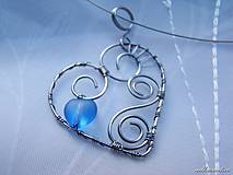 Náhrdelníky - Srdiečko s modrým srdiečkom ♥.../antialergické/ - 6392878_