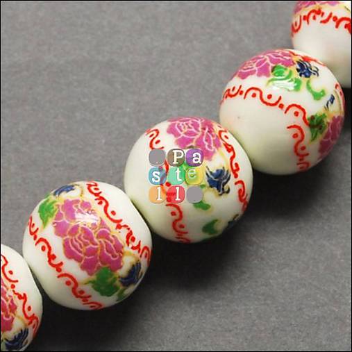 Korálky - (2330) Porcelánová guľôčka, 12 mm - 1 ks - 6393135_