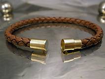 Pánske šperky - kožený náramok - Bionet brown 4 mm - 6393234_