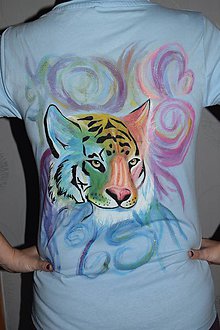 Topy, tričká, tielka - Maľovaný tiger - 6403512_