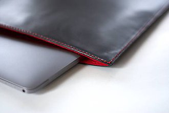 Na notebook - Kožené púzdro na Macbook Air 13 s filcom-čierne - 6404885_