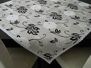 Úžitkový textil - Obrus - Biely kvet na režnom - 6406799_