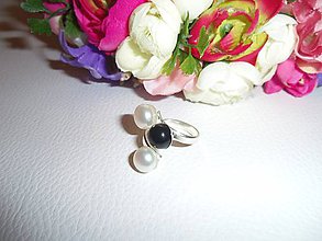 Prstene - nočná perla prsteň strieborný - 6411436_