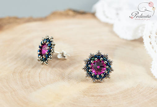 Náušnice - Mini Fuchsia - 6415933_