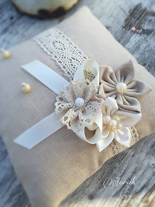 Prstene - Svadobný vankúšik {Natur IV}  - 6416637_