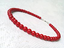 Náhrdelníky - Red coral necklace - 6421992_