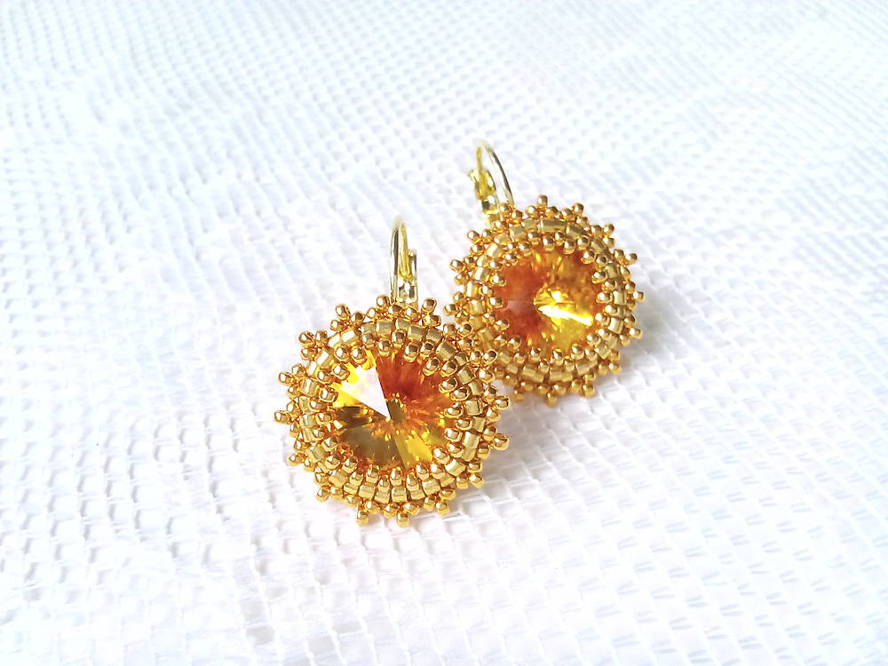 Madame Pompadour (24k Gold plated earrings / Swarovski crystal)